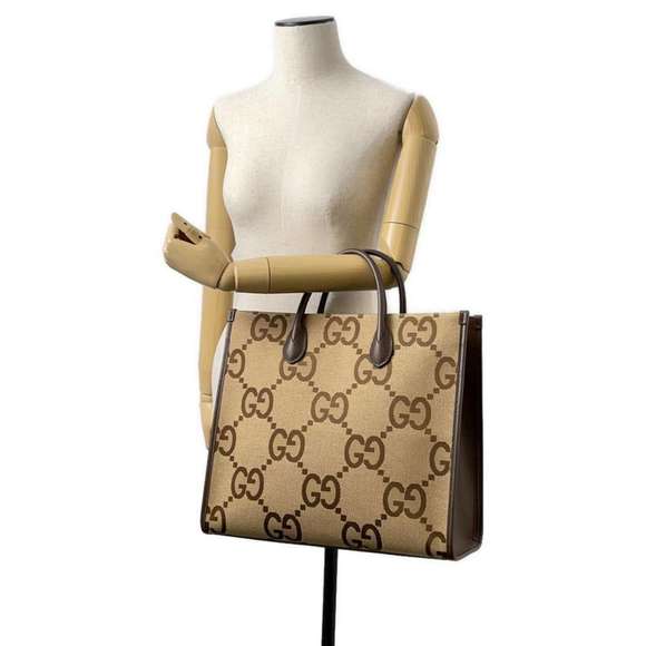 Gucci Tote Bag Jumbo GG Canvas Leather 678839 GUCCI 2way Shoulder Handbag - Picture 4 of 16